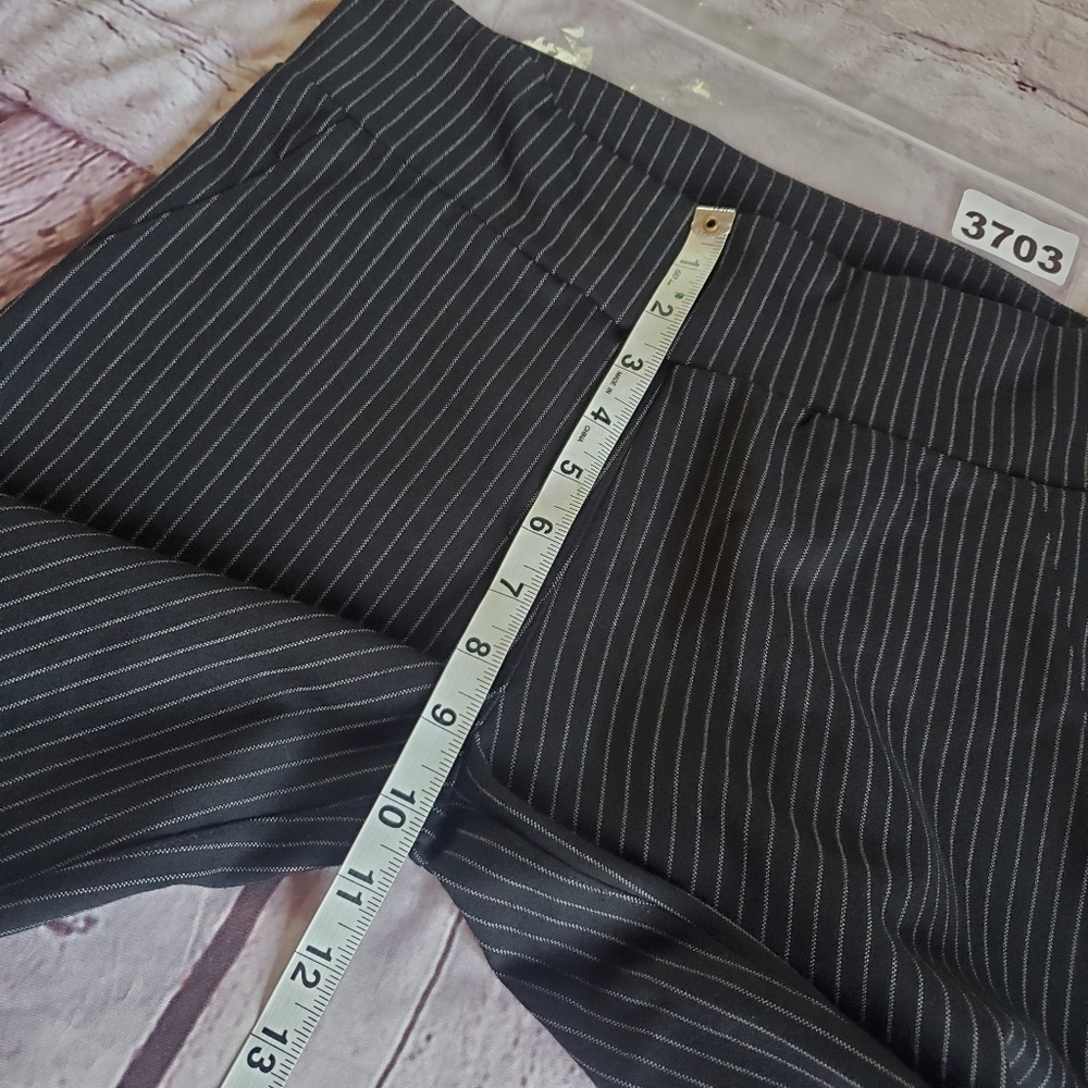Betabrand Black Pinstripe Flare Yoga Pants Pull-on Stretchy Preppy Mid-rise Med - Picture 9 of 11